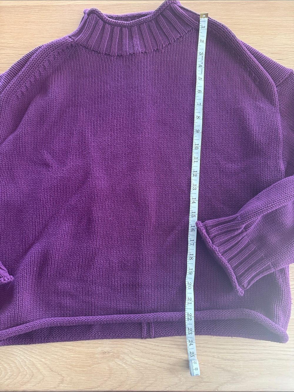 J. Crew Purple Roll Neck Mock Neck 100% Cotton Knit Sweater - Picture 5 of 5
